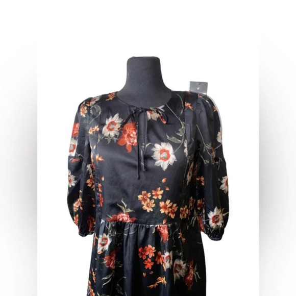 Love + Harmony Black Floral Print Dress Size Small - Picture 3 of 4
